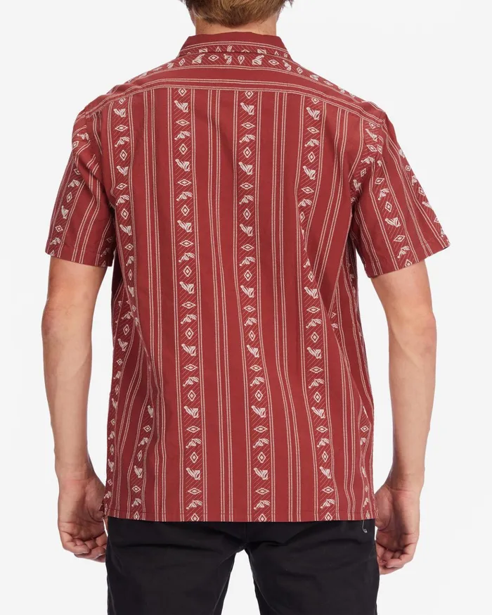 Billabong Sundays Jacquard Short Sleeve Shirt Oxblood Men Shirts Billabong Sundays Jacquard Short Sleeve Shirt Oxblood Men Shirts
