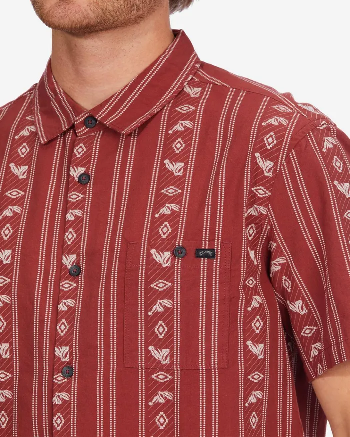 Billabong Sundays Jacquard Short Sleeve Shirt Oxblood Men Shirts Billabong Sundays Jacquard Short Sleeve Shirt Oxblood Men Shirts