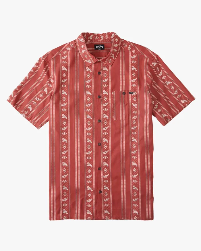 Billabong Sundays Jacquard Short Sleeve Shirt Oxblood Men Shirts Billabong Sundays Jacquard Short Sleeve Shirt Oxblood Men Shirts