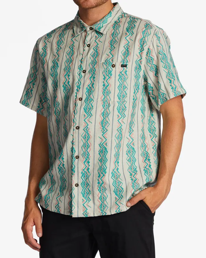 Billabong Sundays Jacquard Short Sleeve Shirt Sand Men Shirts Billabong Sundays Jacquard Short Sleeve Shirt Sand Men Shirts