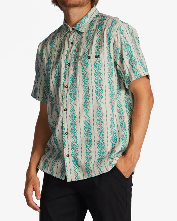 Billabong Sundays Jacquard Short Sleeve Shirt Sand Men Shirts Billabong Sundays Jacquard Short Sleeve Shirt Sand Men Shirts