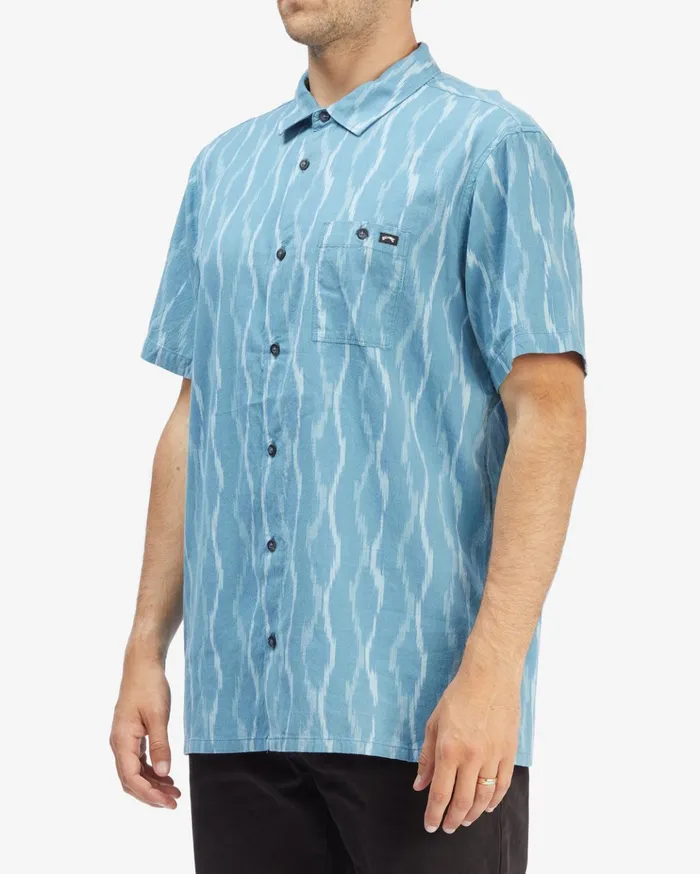Billabong Sundays Jacquard Short Sleeve Shirt Smoke Blue Men Shirts Billabong Sundays Jacquard Short Sleeve Shirt Smoke Blue Men Shirts