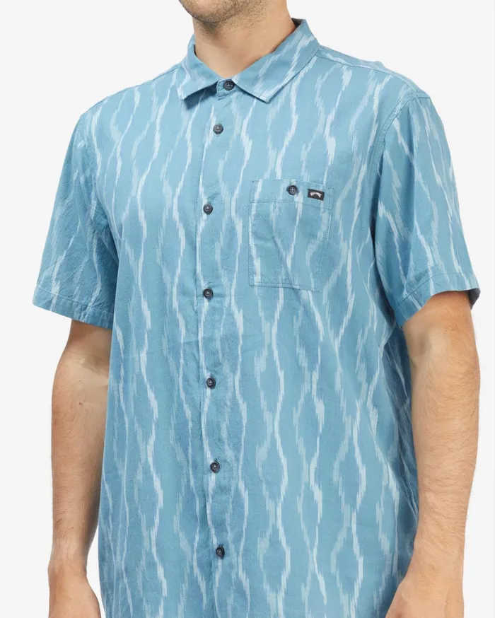 Billabong Sundays Jacquard Short Sleeve Shirt Smoke Blue Men Shirts Billabong Sundays Jacquard Short Sleeve Shirt Smoke Blue Men Shirts