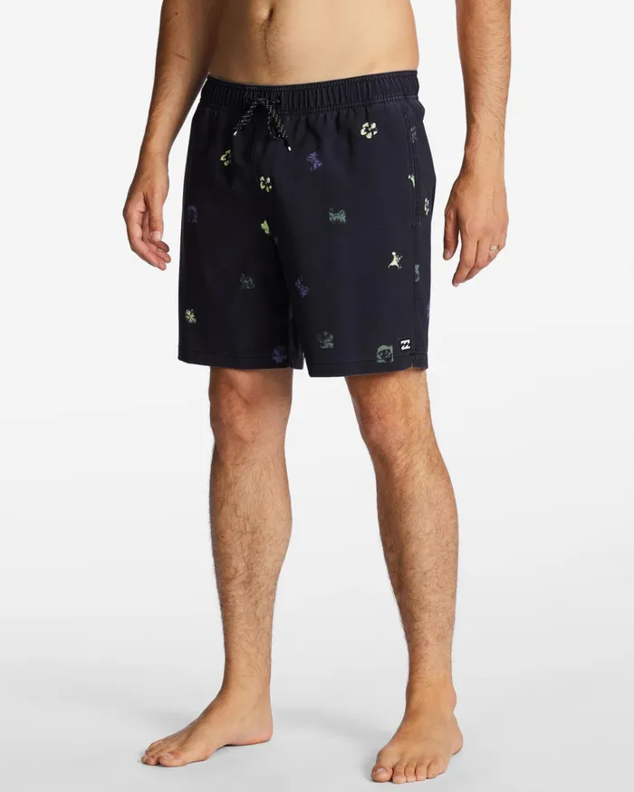 Billabong Sundays Layback 17quot Boardshorts Black Men Elastic Waist Boardshorts Billabong Sundays Layback 17quot Boardshorts Black Men Elastic Waist Boardshorts