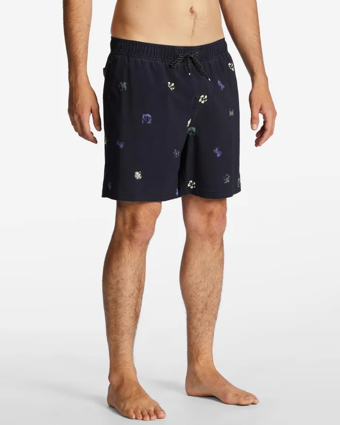 Billabong Sundays Layback 17quot Boardshorts Black Men Elastic Waist Boardshorts Billabong Sundays Layback 17quot Boardshorts Black Men Elastic Waist Boardshorts