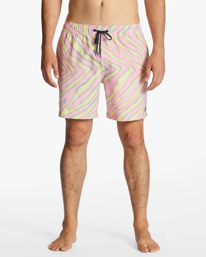 Billabong Sundays Layback 17quot Boardshorts Pink Men Elastic Waist Boardshorts Billabong Sundays Layback 17quot Boardshorts Pink Men Elastic Waist Boardshorts