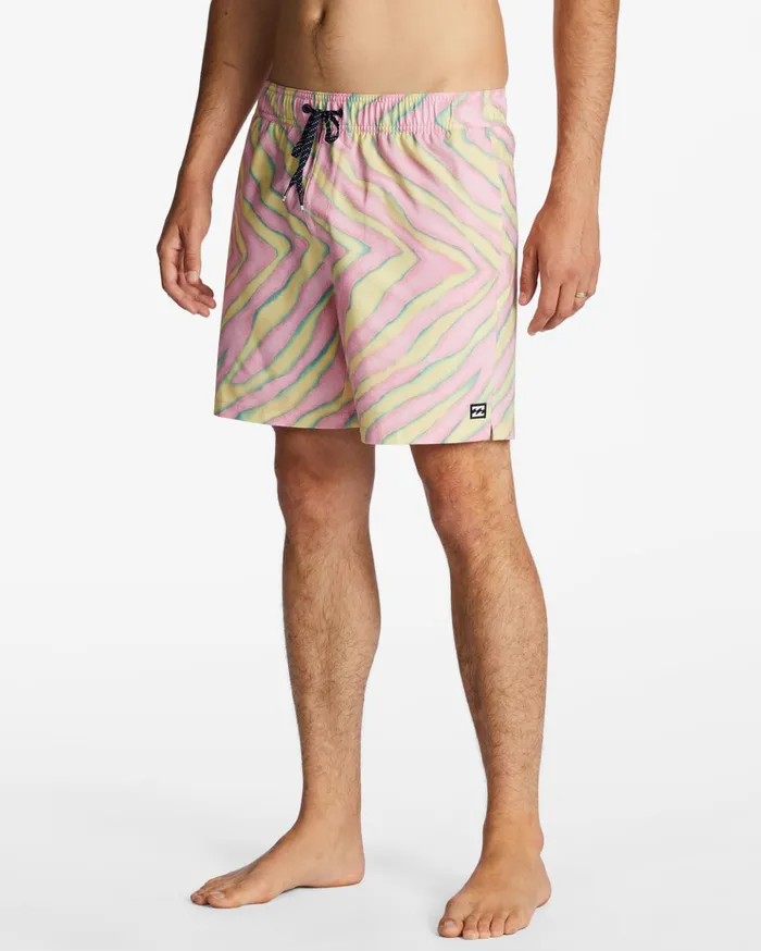 Billabong Sundays Layback 17quot Boardshorts Pink Men Elastic Waist Boardshorts Billabong Sundays Layback 17quot Boardshorts Pink Men Elastic Waist Boardshorts