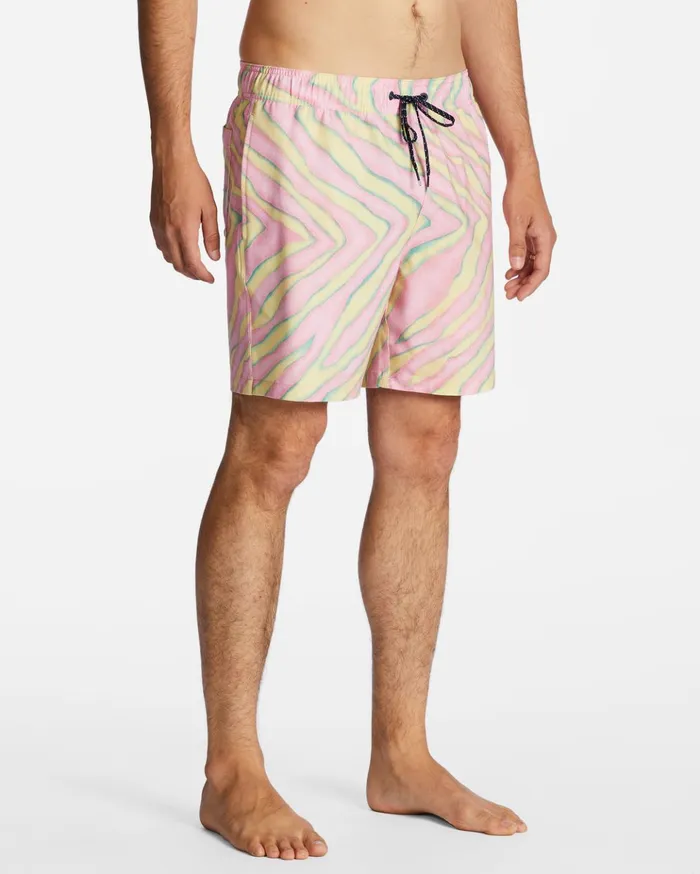 Billabong Sundays Layback 17quot Boardshorts Pink Men Elastic Waist Boardshorts Billabong Sundays Layback 17quot Boardshorts Pink Men Elastic Waist Boardshorts