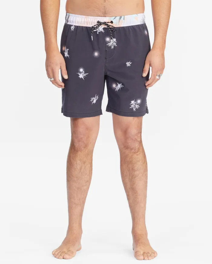 Billabong Sundays Layback Boardshorts 17quot Black Men Elastic Waist Boardshorts Billabong Sundays Layback Boardshorts 17quot Black Men Elastic Waist Boardshorts