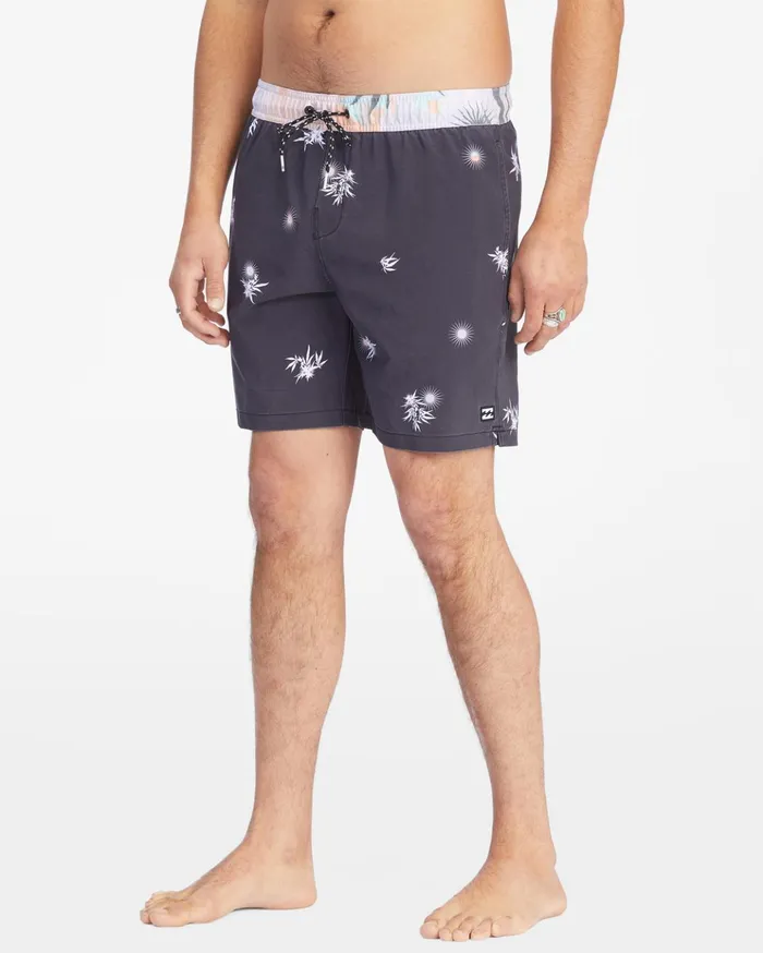 Billabong Sundays Layback Boardshorts 17quot Black Men Elastic Waist Boardshorts Billabong Sundays Layback Boardshorts 17quot Black Men Elastic Waist Boardshorts