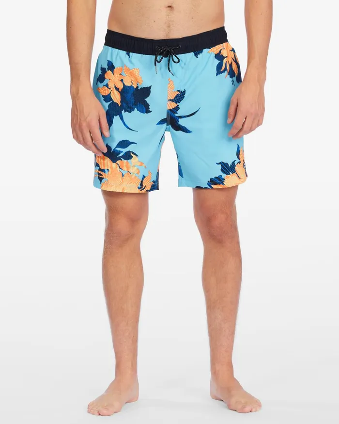 Billabong Sundays Layback Boardshorts 17quot Neon Blue Men Elastic Waist Boardshorts Billabong Sundays Layback Boardshorts 17quot Neon Blue Men Elastic Waist Boardshorts