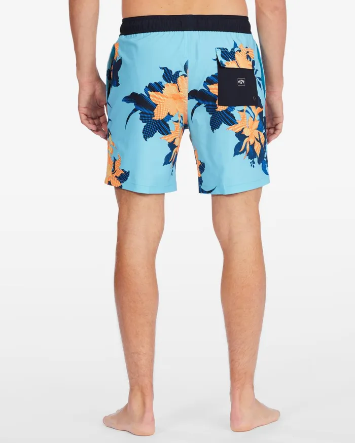 Billabong Sundays Layback Boardshorts 17quot Neon Blue Men Elastic Waist Boardshorts Billabong Sundays Layback Boardshorts 17quot Neon Blue Men Elastic Waist Boardshorts