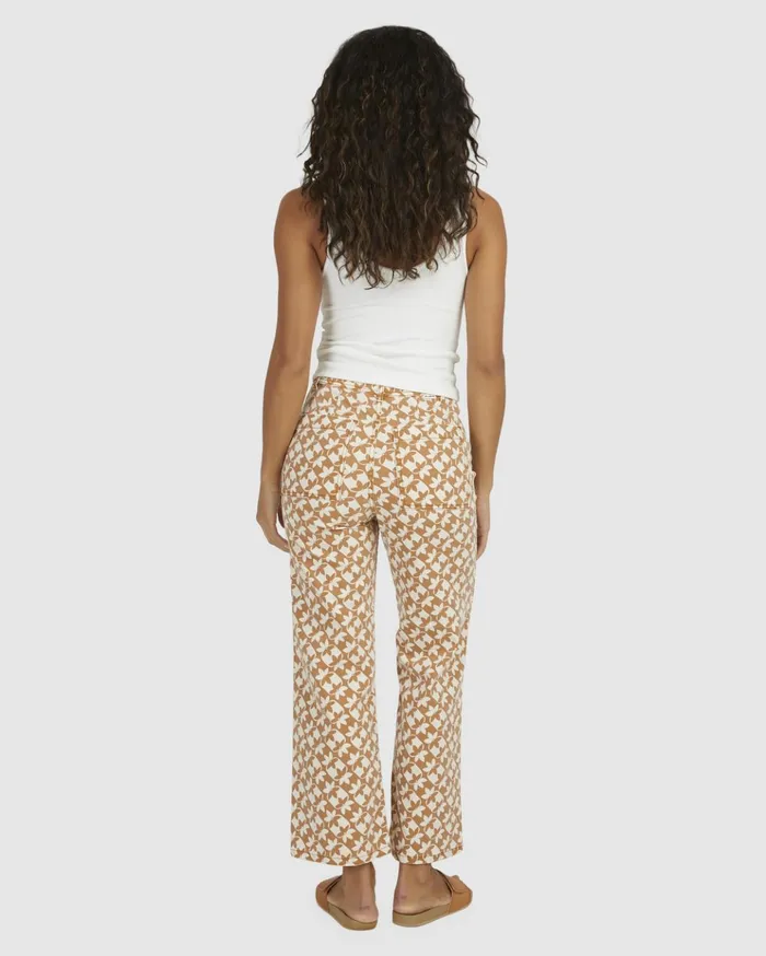 Billabong Sundial Cropped Pants Brown Women Denim Billabong Sundial Cropped Pants Brown Women Denim