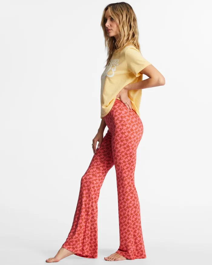 Billabong Sundown HighWaisted Flared Pants Coral Crush Women Pants Billabong Sundown HighWaisted Flared Pants Coral Crush Women Pants
