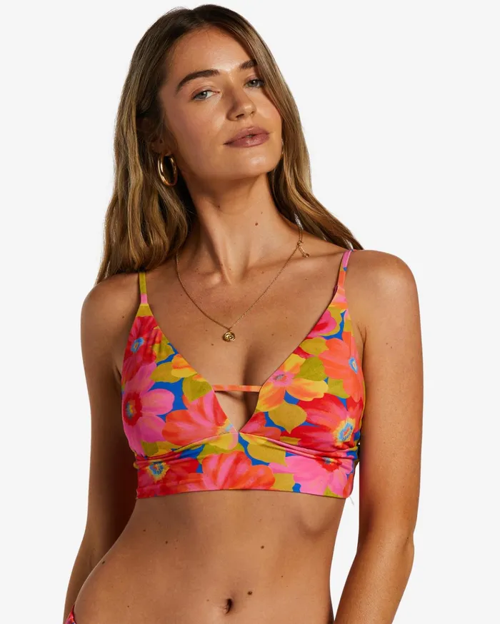 Billabong Sunny Coast V Neck Cami Bikini Top Multi Women Bikinis