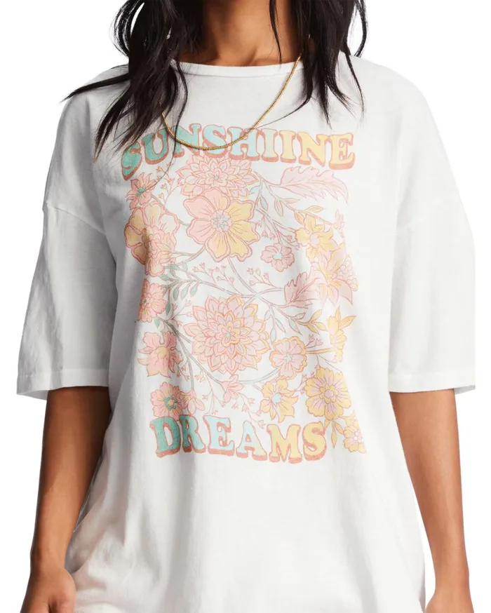 Billabong Sunshine Dream Oversized TShirt Salt Crystal Women Graphic Tees and Tanks Billabong Sunshine Dream Oversized TShirt Salt Crystal Women Graphic Tees and Tanks