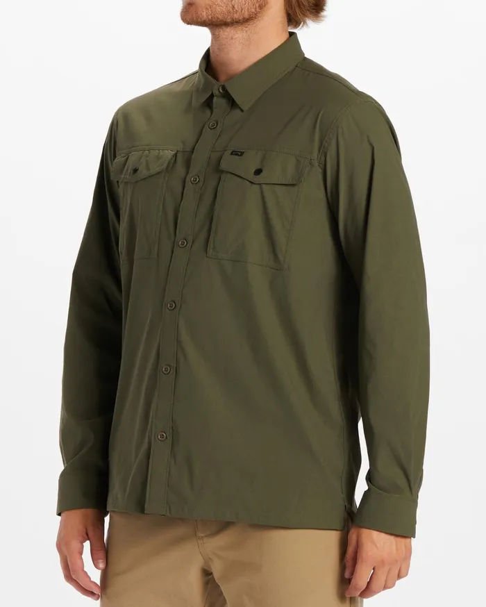 Billabong Surftrek Tech Long Sleeve Shirt Military Men Shirts Billabong Surftrek Tech Long Sleeve Shirt Military Men Shirts