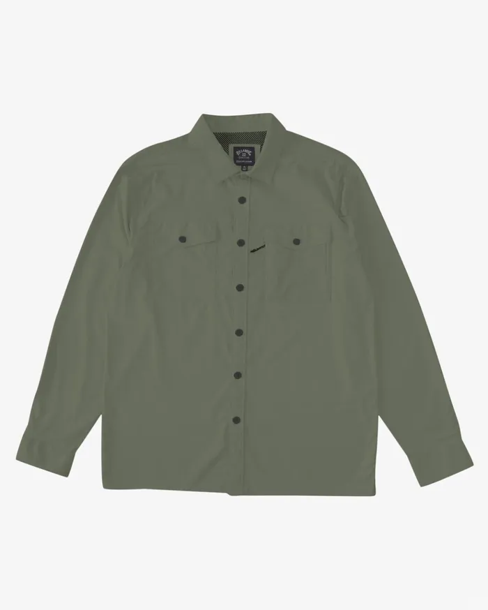 Billabong Surftrek Tech Long Sleeve Shirt Military Men Shirts Billabong Surftrek Tech Long Sleeve Shirt Military Men Shirts