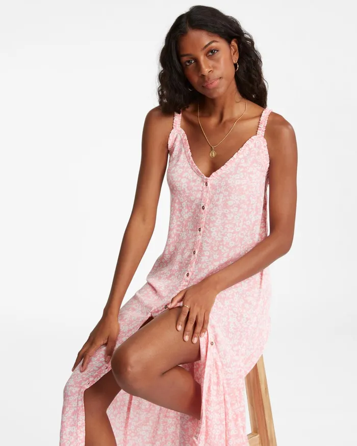 Billabong Sweet Edges Dress Pink Sunset Women Dresses