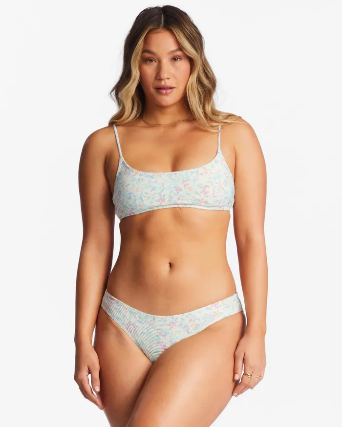 Billabong Sweet Oasis Tanlines Crop Bikini Top Salt Crystal Women Bikinis