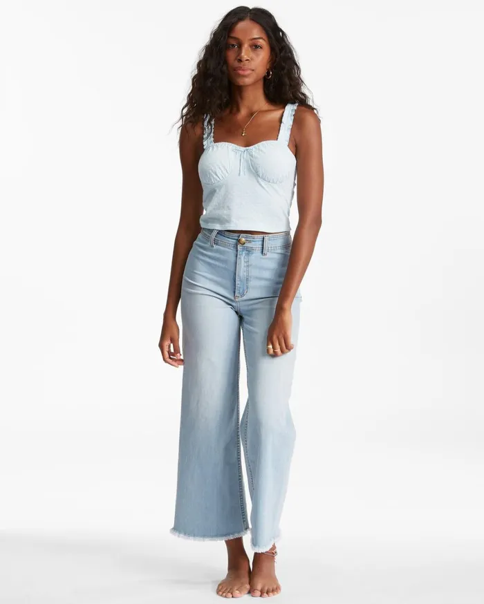 Billabong Sweet Summer Knit Tank Top Morning Sky Women Tops Billabong Sweet Summer Knit Tank Top Morning Sky Women Tops