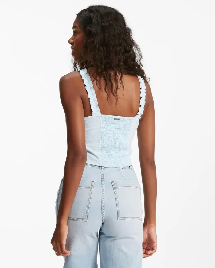 Billabong Sweet Summer Knit Tank Top Morning Sky Women Tops Billabong Sweet Summer Knit Tank Top Morning Sky Women Tops