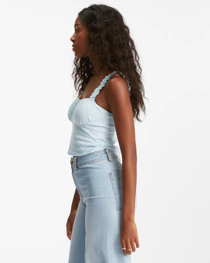 Billabong Sweet Summer Knit Tank Top Morning Sky Women Tops Billabong Sweet Summer Knit Tank Top Morning Sky Women Tops