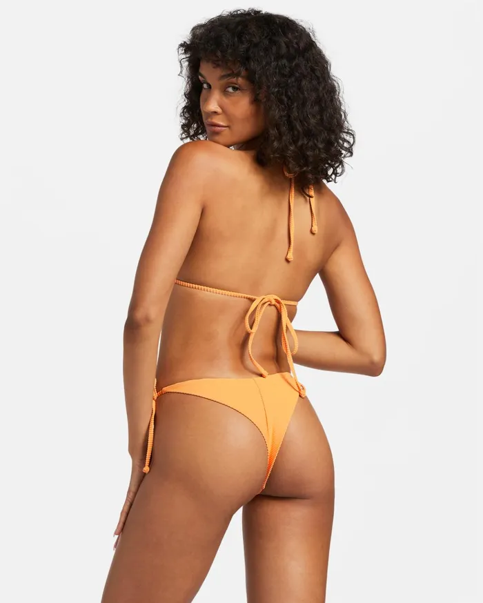 Billabong Tanlines Tie Side Tanga Bikini Bottoms Orange Peel Women Bikinis