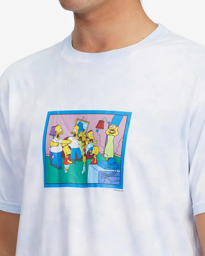 Billabong The Simpsons Couch Gag TieDye Organic Short Sleeve TShirt White Men TShirts