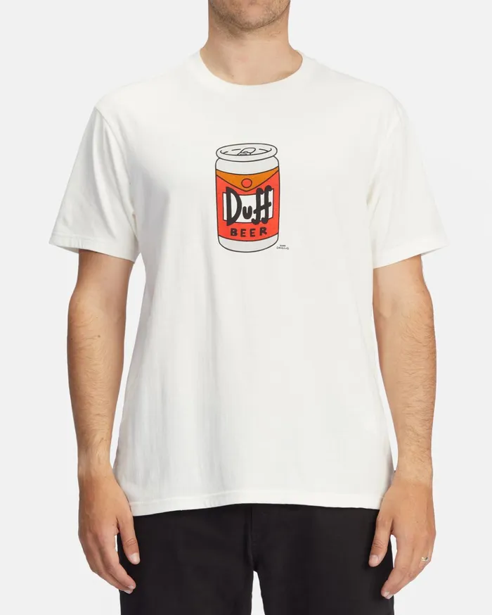 Billabong The Simpsons Duff Can Short Sleeve TShirt Off White Men TShirts