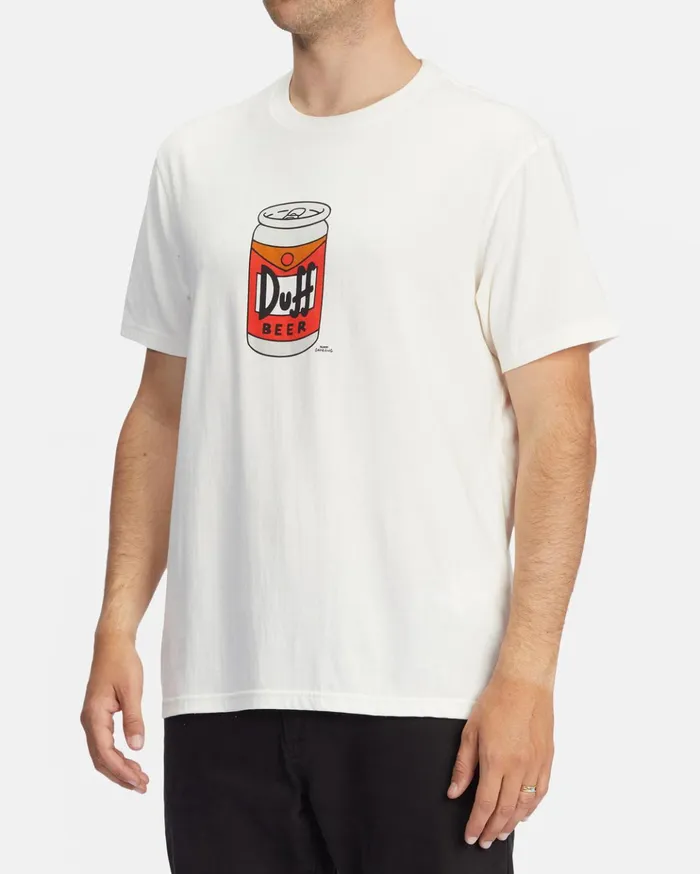 Billabong The Simpsons Duff Can Short Sleeve TShirt Off White Men TShirts
