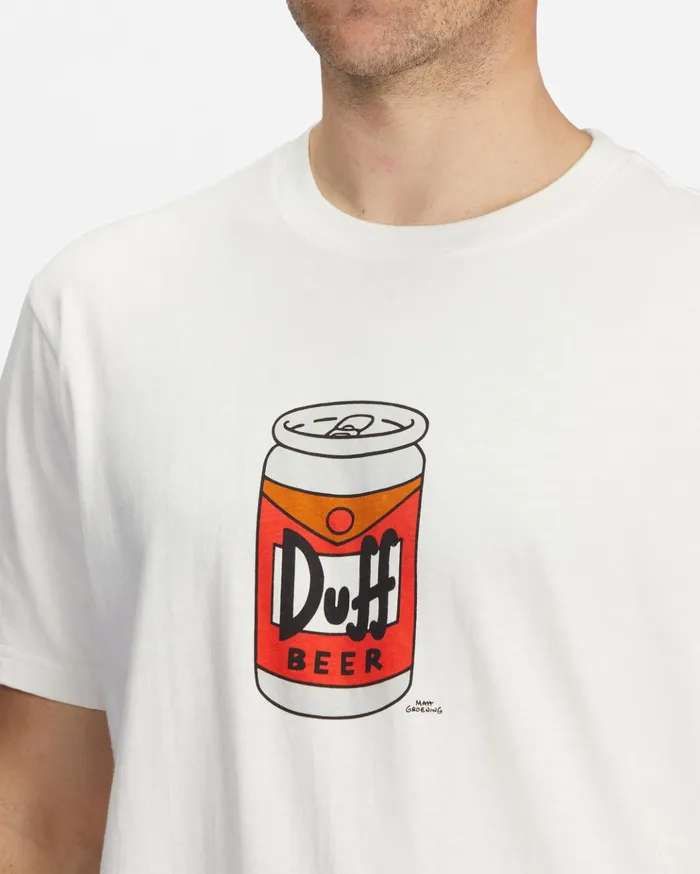 Billabong The Simpsons Duff Can Short Sleeve TShirt Off White Men TShirts