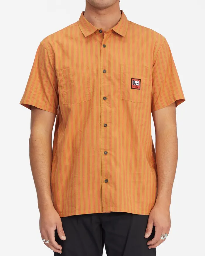 Billabong The Simpsons Duff Delivery Short Sleeve Shirt Red Men Shirts