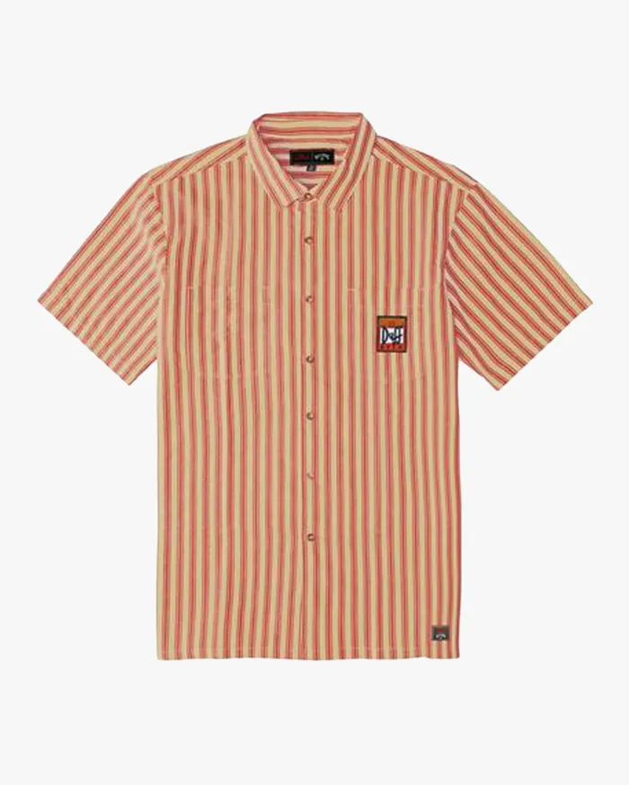 Billabong The Simpsons Duff Delivery Short Sleeve Shirt Red Men Shirts