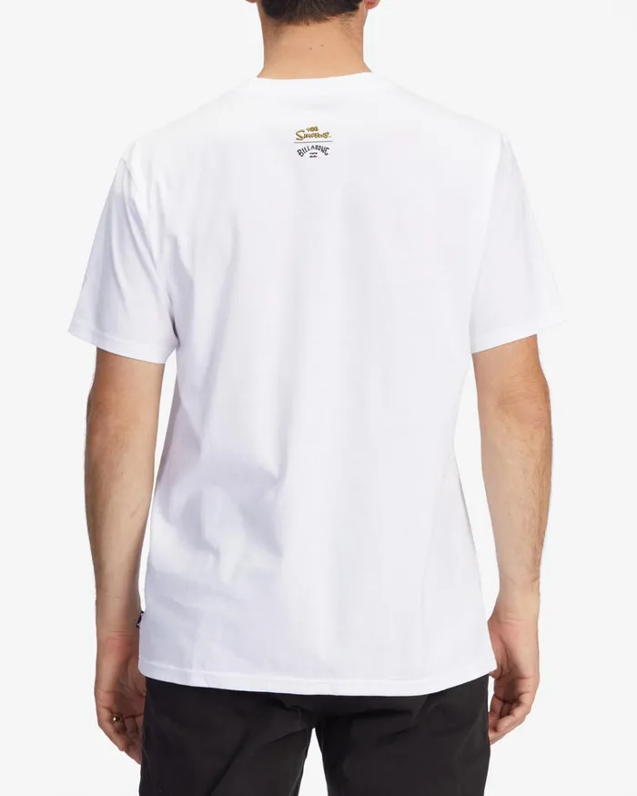 Billabong The Simpsons Wiggum Donut Organic Short Sleeve TShirt White Men TShirts
