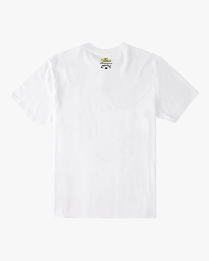 Billabong The Simpsons Wiggum Donut Organic Short Sleeve TShirt White Men TShirts