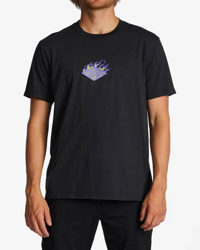 Billabong Theme Diamond TShirt Washed Black Men TShirts