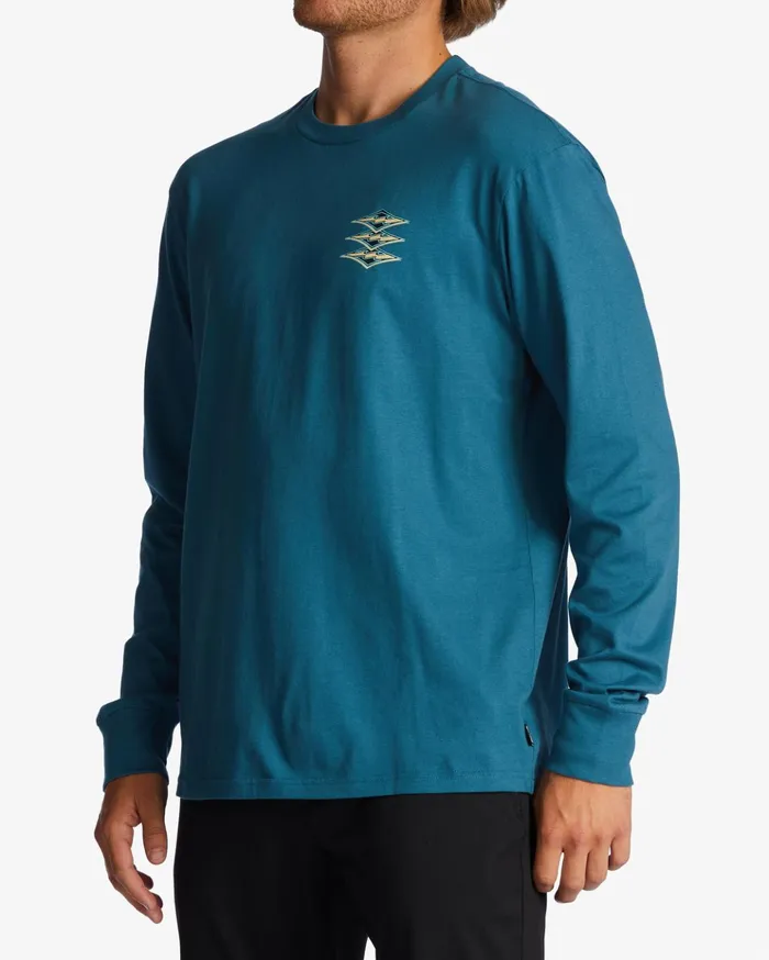 Billabong Throw Back Long Sleeve TShirt Blue Lagoon Men TShirts Billabong Throw Back Long Sleeve TShirt Blue Lagoon Men TShirts
