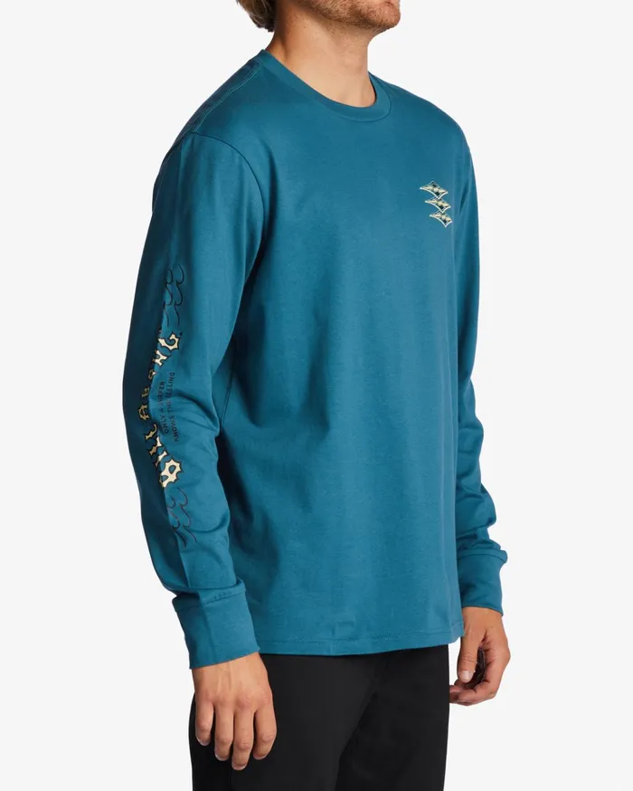 Billabong Throw Back Long Sleeve TShirt Blue Lagoon Men TShirts Billabong Throw Back Long Sleeve TShirt Blue Lagoon Men TShirts