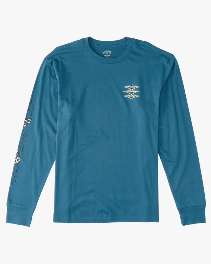 Billabong Throw Back Long Sleeve TShirt Blue Lagoon Men TShirts Billabong Throw Back Long Sleeve TShirt Blue Lagoon Men TShirts