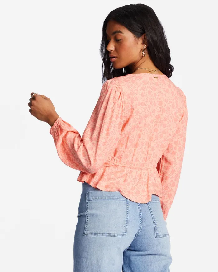 Billabong Time Goes By Long Sleeve Crop Top Lifes A Peach Women Tops Billabong Time Goes By Long Sleeve Crop Top Lifes A Peach Women Tops
