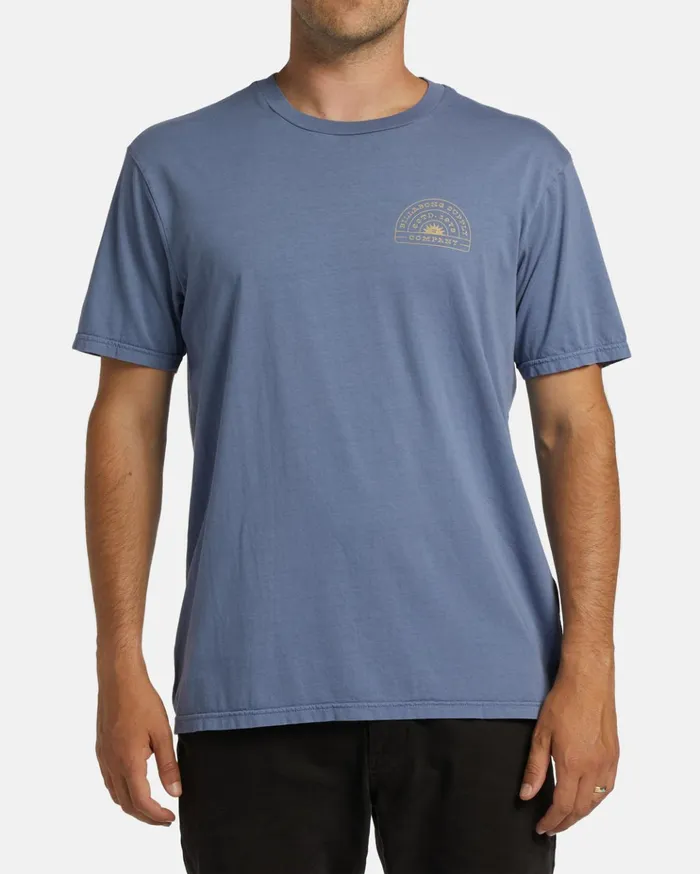 Billabong Trademark Wave Washed Short Sleeve TShirt Dusty Blue Men TShirts