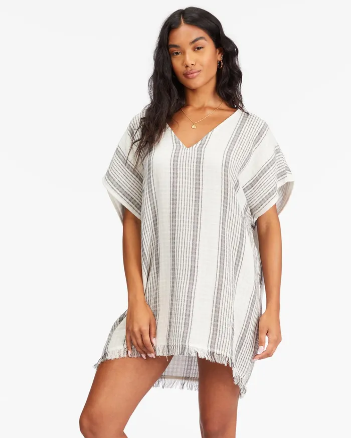 Billabong Walk Away Beach CoverUp Salt Crystal Women Dresses