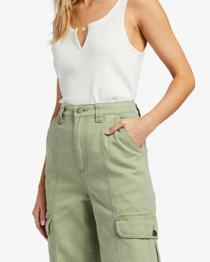 Billabong Wall To Wall Denim Cargo Pants Army Women Denim Billabong Wall To Wall Denim Cargo Pants Army Women Denim