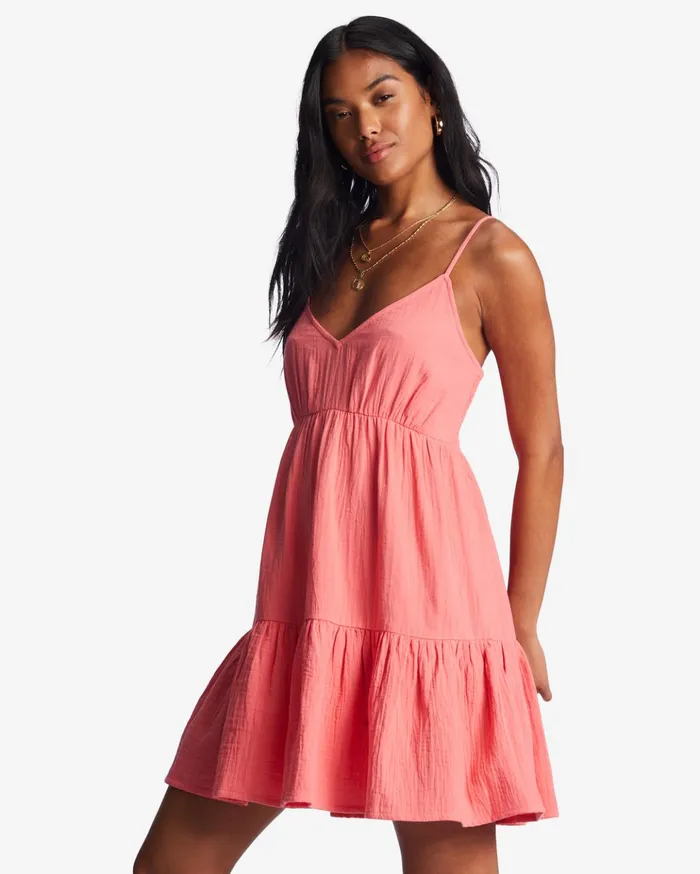 Billabong Wave After Wave Mini Dress Coral Crush Women Essentials Billabong Wave After Wave Mini Dress Coral Crush Women Essentials