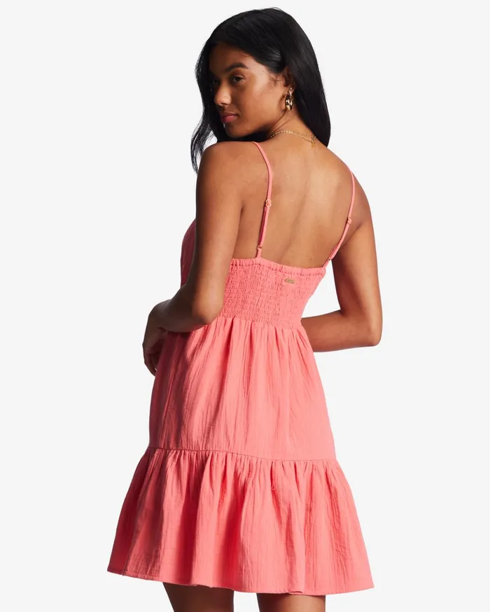Billabong Wave After Wave Mini Dress Coral Crush Women Essentials Billabong Wave After Wave Mini Dress Coral Crush Women Essentials