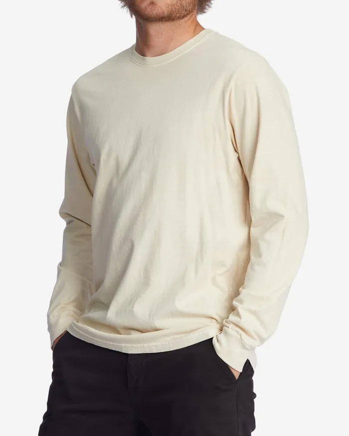 Billabong Wave Washed Long Sleeve TShirt Bone Men TShirts Billabong Wave Washed Long Sleeve TShirt Bone Men TShirts