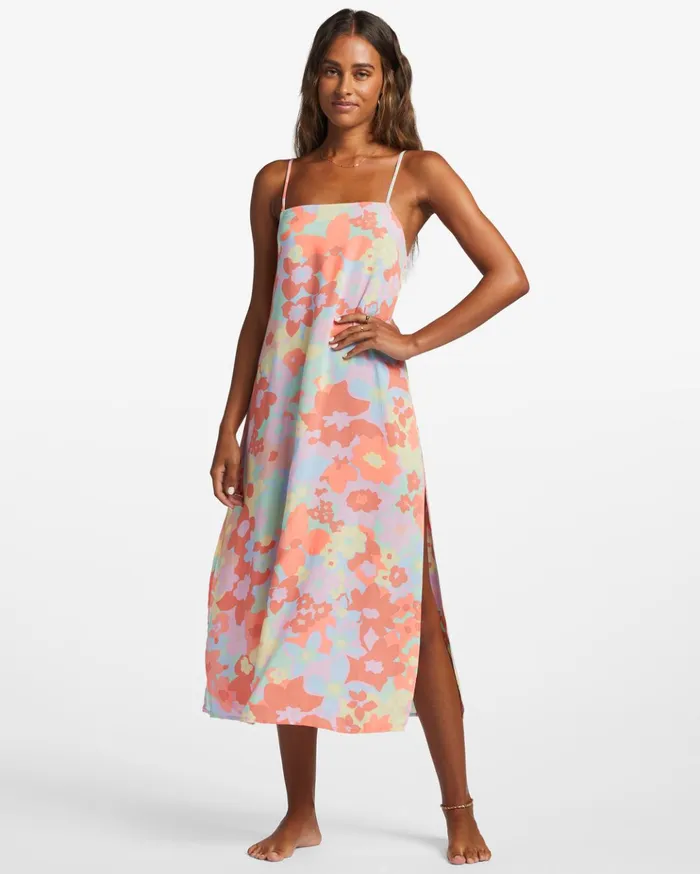 Billabong Weekend Waves Midi Dress Peach Pie Women Dresses