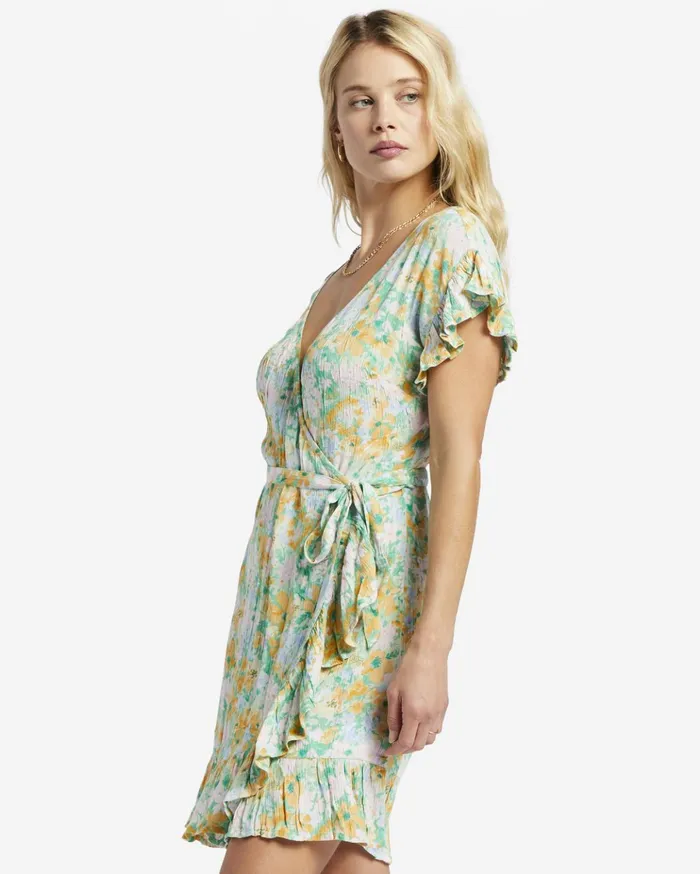 Billabong Wrap And Roll Woven Dress Green Women Dresses Billabong Wrap And Roll Woven Dress Green Women Dresses