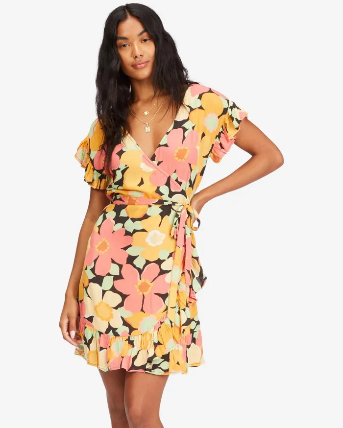 Billabong Wrap And Roll Woven Dress Multi Women Dresses